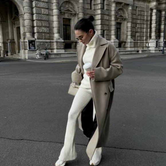 ZARA WOMEN NEW OVERSIZED DOUBLE BREASTED WOOL BLEND COAT GRAY 2578/747 X… - Picture 5 of 15